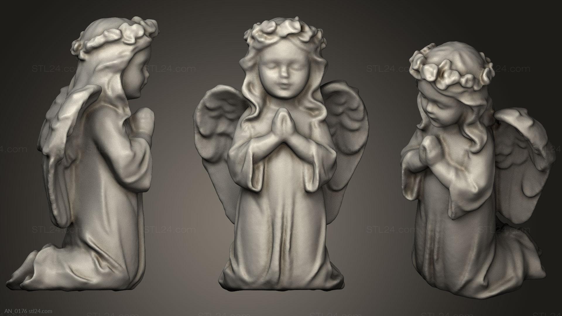 3d модели ангелы (Маленький Ангелочек, AN_0176) 3D модель для ЧПУ станка